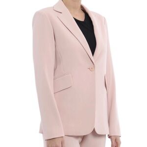 Theory Brixmill Cady Blazer Light Pink Sz 12 Single Button Lined Blazer Pink EUC